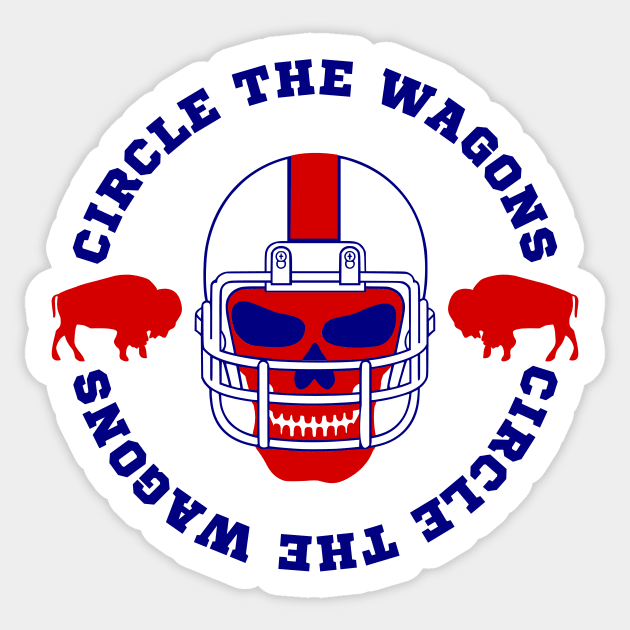 Buffalo Football Circle the Wagons Skull Sticker by LaurenElin